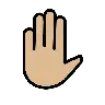Raised Hand: Medium-Light Skin Tone Emoji ✋🏼 image - OpenMoji style