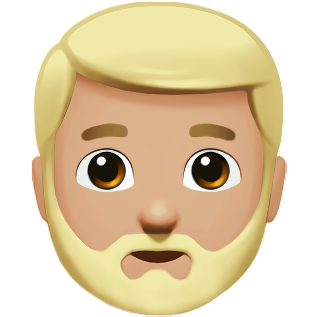 Man: Medium-Light Skin Tone, Beard
