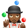Woman Juggling: Medium-Dark Skin Tone Emoji 🤹🏾‍♀️ image - Apple style