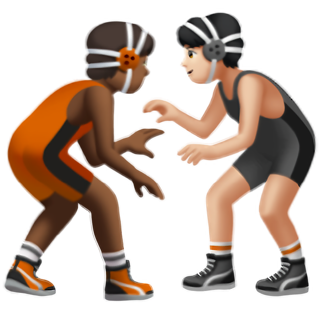 People Wrestling: Medium-Dark Skin Tone, Light Skin Tone