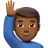 Man Raising Hand: Medium-Dark Skin Tone