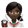 Woman Health Worker: Dark Skin Tone Emoji 👩🏿‍⚕️ image - WhatsApp style