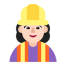 Woman Construction Worker: Light Skin Tone Emoji 👷🏻‍♀️ image - Microsoft Classic 2D style