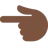 Backhand Index Pointing Left: Dark Skin Tone