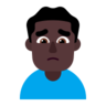 Man Frowning: Dark Skin Tone Emoji 🙍🏿‍♂️ image - Microsoft Classic 2D style