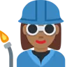 Woman Factory Worker: Medium-Dark Skin Tone Emoji 👩🏾‍🏭 image - Twitter / X (Twemoji) style