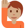 Person Raising Hand: Medium Skin Tone Emoji 🙋🏽 image - Twitter / X (Twemoji) style