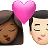 Kiss: Woman, Man, Medium-Dark Skin Tone, Light Skin Tone