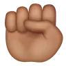 Raised Fist: Medium Skin Tone Emoji ✊🏽 image - WhatsApp style