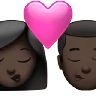 Kiss: Woman, Man, Dark Skin Tone Emoji 👩🏿‍❤️‍💋‍👨🏿 image - Apple style