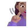 Deaf Woman: Medium Skin Tone Emoji 🧏🏽‍♀️ image - Microsoft 3D Fluent style
