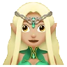 Woman Elf: Medium-Light Skin Tone Emoji 🧝🏼‍♀️ image - Apple style