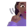 Deaf Woman: Medium-Dark Skin Tone Emoji 🧏🏾‍♀️ image - Microsoft 3D Fluent style