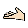 Palm Up Hand: Light Skin Tone Emoji 🫴🏻 image - OpenMoji style