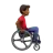 Man In Manual Wheelchair Facing Right: Medium-Dark Skin Tone