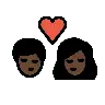 Kiss: Dark Skin Tone Emoji 💏🏿 image - OpenMoji style