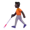 Person With White Cane: Dark Skin Tone Emoji 🧑🏿‍🦯 image - Microsoft 3D Fluent style