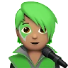 Singer: Medium Skin Tone Emoji 🧑🏽‍🎤 image - Apple style