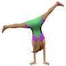 Woman Cartwheeling: Medium Skin Tone Emoji 🤸🏽‍♀️ image - Apple style
