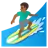 Man Surfing: Medium-Dark Skin Tone