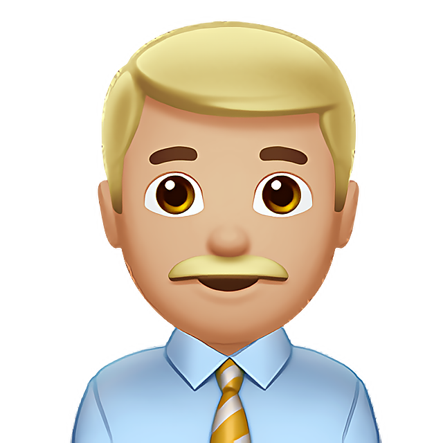 Man Office Worker: Medium-Light Skin Tone