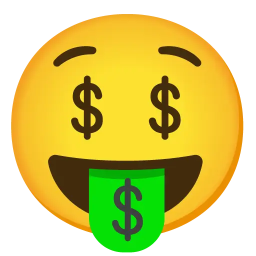 Cara de la boca del dinero