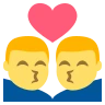 Kiss: Man, Man Emoji 👨‍❤️‍💋‍👨 image - EmojiTwo style
