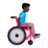 Man In Manual Wheelchair Facing Right: Dark Skin Tone