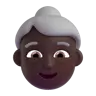 Old Woman: Dark Skin Tone Emoji 👵🏿 image - Microsoft 3D Fluent style