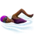 Woman Swimming: Medium-Dark Skin Tone