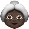 Old Woman: Dark Skin Tone Emoji 👵🏿 image - Apple style