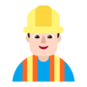 Man Construction Worker: Light Skin Tone Emoji 👷🏻‍♂️ image - Microsoft Classic 2D style