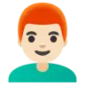 Man: Light Skin Tone, Red Hair Emoji 👨🏻‍🦰 image - Google Noto Color style