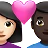 Couple With Heart: Woman, Man, Light Skin Tone, Dark Skin Tone