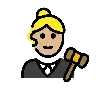 Woman Judge: Medium-Light Skin Tone Emoji 👩🏼‍⚖️ image - OpenMoji style