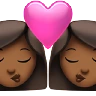Kiss: Woman, Woman, Medium-Dark Skin Tone Emoji 👩🏾‍❤️‍💋‍👩🏾 image - Apple style