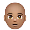 Man: Medium Skin Tone, Bald Emoji 👨🏽‍🦲 image - WhatsApp style
