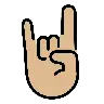 Sign Of The Horns: Medium-Light Skin Tone Emoji 🤘🏼 image - OpenMoji style