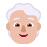 Person: Medium-Light Skin Tone, White Hair Emoji 🧑🏼‍🦳 image - Microsoft Classic 2D style
