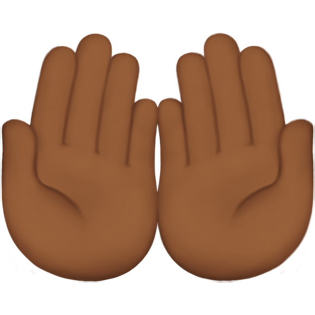 Palms Up Together: Medium-Dark Skin Tone