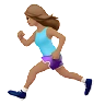 Woman Running: Medium Skin Tone Emoji 🏃🏽‍♀️ image - Apple style