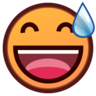 Emoji Mosolygó arc nyitott szájjal és hideg verejték 😅 image - Emojidex style