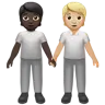 People Holding Hands: Dark Skin Tone, Medium-Light Skin Tone Emoji 🧑🏿‍🤝‍🧑🏼 image - Apple style