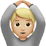 Person Gesturing Ok: Medium-Light Skin Tone Emoji 🙆🏼 image - Apple style