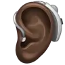 Ear With Hearing Aid: Dark Skin Tone Emoji 🦻🏿 image - WhatsApp style