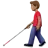 Man With White Cane: Medium Skin Tone