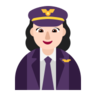 Woman Pilot: Light Skin Tone Emoji 👩🏻‍✈️ image - Microsoft Classic 2D style