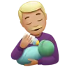 Man Feeding Baby: Medium-Light Skin Tone Emoji 👨🏼‍🍼 image - Apple style