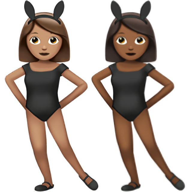 Women With Bunny Ears: Medium Skin Tone, Medium-Dark Skin Tone