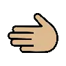 Leftwards Hand: Medium-Light Skin Tone Emoji 🫲🏼 image - OpenMoji style